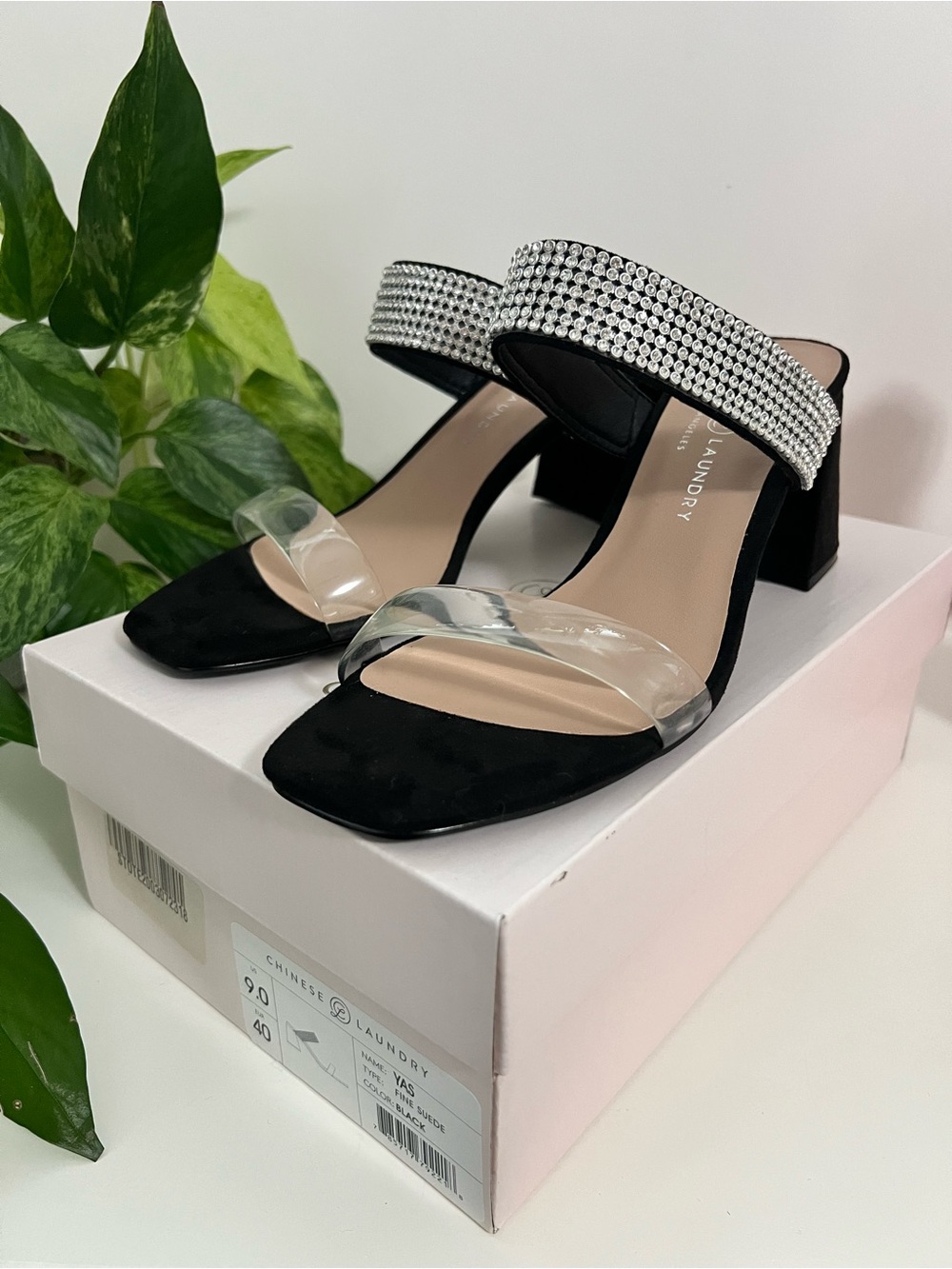 NWT Chinese Laundry Sparkly Heel Sandals, Size 9
